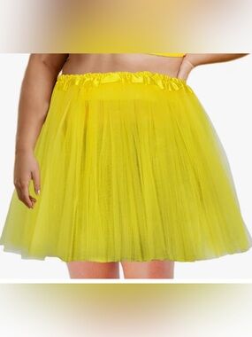 Adult yellow rave tutu skirt crinoline Ballerina dance costume cosplay lingerie
